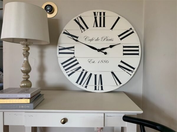 Cafe de Paris White Farmhouse Clock