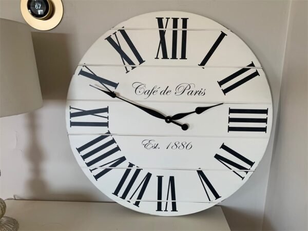 Cafe de Paris White Farmhouse Clock