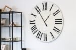 Simple 42" Farmhouse Style Large White Distressed Wall Clock with Black Roman Numerals (in stock)