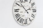 42" Farmhouse Style Large White Distressed Wall Clock with Black Roman Numerals (in stock)