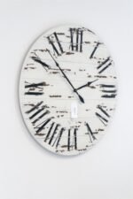 42" Farmhouse Style Large White Distressed Wall Clock with Black Roman Numerals (in stock)