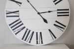 Simple 36" Farmhouse Style Large White Distressed Wall Clock with Black Roman Numerals (in stock)