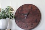 Solid Walnut Wood Wall Clock with Black Numbers