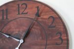 Solid Walnut Wood Wall Clock with Black Numbers