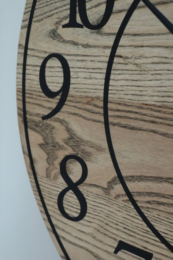 26" Solid Ash Wood Wall Clock with Walnut Stain (in stock)