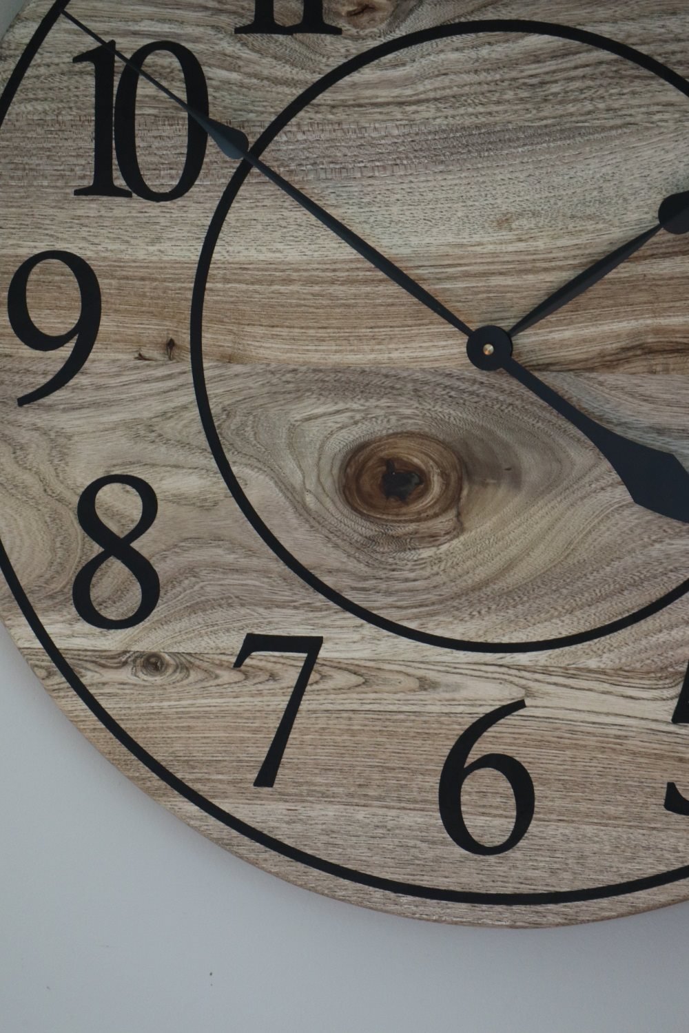 Large 26" Solid Wood Hackberry Wall Clock with walnut stain (in stock)