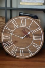 18" Large Distressed Wall Clock, Stained clock, Oversized clock (in stock)