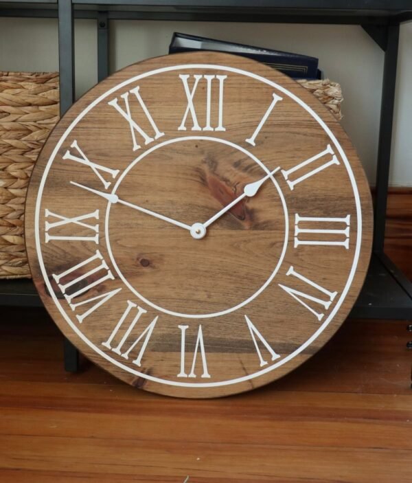 18" Large Distressed Wall Clock, Stained clock, Oversized clock (in stock)