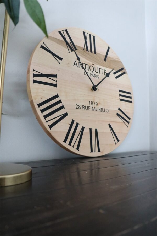 Large 18" French Style Maple Wall Clock (in stock)
