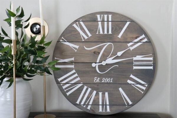 Large Customized Grey Wall Clock