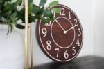 Solid Wood Walnut Wall Clock with White Numbers