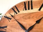 Large Sappy Cherry Hardwood Wall Clock with Black Roman Numerals