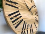 Large Solid Poplar Hardwood Farmhouse Wall Clock with Black Roman Numerals