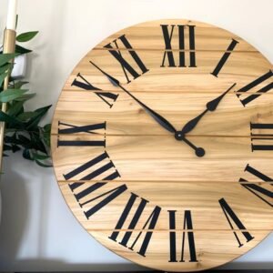 Large 26" Solid Poplar Hardwood Farmhouse Wall Clock (in stock)