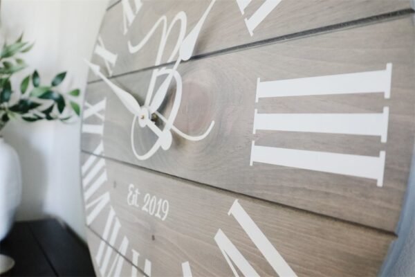 Large Customized Grey Wall Clock