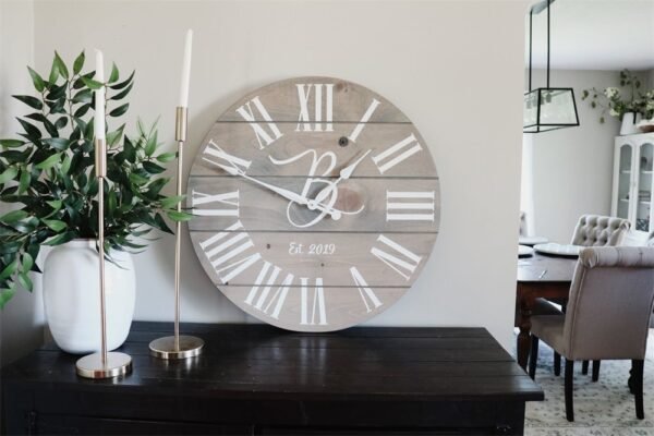 Large Customized Grey Wall Clock