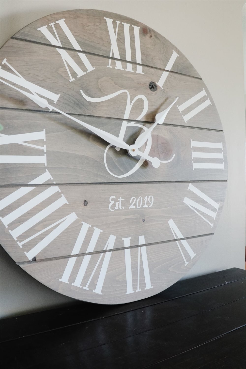 Large Customized Grey Wall Clock