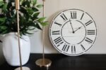 White Lightly Distressed Wooden Farmhouse Wall Clock