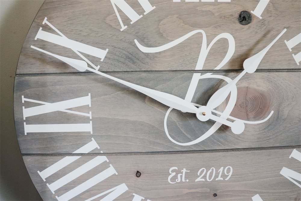 Large Customized Grey Wall Clock