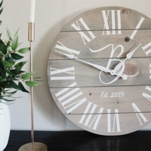 Large Customized Grey Wall Clock