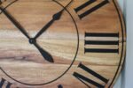 Large Quartersawn Sycamore Hardwood Wall Clock with Black Roman Numerals